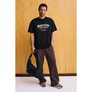 GRIMELANGE GIORGIO เสื้อยืดคอกลมผ้าฝ้ายออร์แกนิก 100% สำหรับผู้ชายพร้อมลายพิมพ์และรายละเอียดงานปัก - Product Image 2