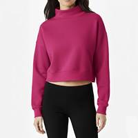 Sudadera de Felpa con Cuello Alto y Estampado 3D Personalizado de Alta Calidad para Mujer, Estilo Urbano, Color Sólido, para Invierno
