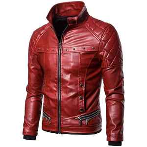 Leather <b>Jacket</b> Factory Direct High Quality Zipper Wholesale Leather <b>Jacket</b> for Men Leather 2025 with Custom logo Printed - Product Image 1