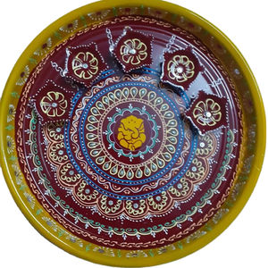 New Arrival Minakari Work Steel Pooja Thali Welcome Indian Wedding Favor Housewarming Return <b>Gift</b> Wedding Decor Diwali <b>Gift</b> - Product Image 1