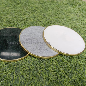 Hot Sale High Quality Luxury Eco-Friendly <b>Round</b> 4mm Thick Stone <b>Placemat</b> for Drinks Wedding Home From India - Product Image 1