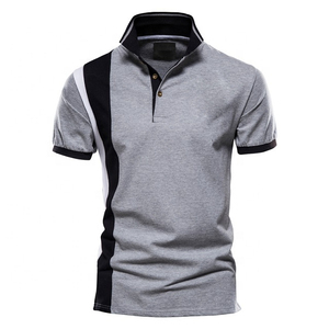 Logo personnalisé imprimé solide à manches courtes pour hommes pour chemises 100% coton respirant léger Sportswear Golf - Product Image 5