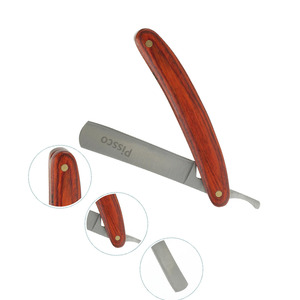 Navaja de Afeitar Recta para Hombre con Mango de Madera, Logotipo Personalizado, Acero Inoxidable, Navajas de Afeitar para Hombre, Navaja de Afeitar Recta Personalizada Hecha por Pissco - Product Image 3