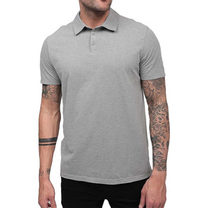 เสื้อยืดโปโลสีดำล้วนสำหรับผู้ชายทรงเข้ารูปแขนสั้นสไตล์ลำลองสำหรับธุรกิจ - Product Image 1