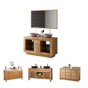 Wholesale Solid Wood Floor Mounted Modern Design Eco-friendly Waterproof Bathroom Vanity Cabinet Made Indonesia High Quality - Product Image 6
