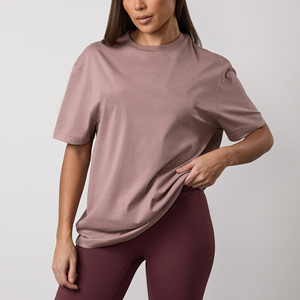 Alta calidad al por mayor tasa 100% algodón Jesrsy ropa informal de gran tamaño personalizado gráfico impreso diseño mujeres camisetas - Product Image 2