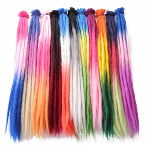 20 pouces fait à la main deux tons Terrible Lock Extension de cheveux synthétiques Ober Crochet cheveux artificiels tressés pour perruques - Product Image 3