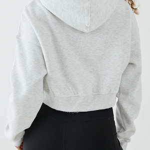 <b>Zip</b> <b>Up</b> Closure Design Women Bulk Supply <b>Cropped</b> Hoodie Design Solid Color Hoodie With Breathable & Comfortable Hood For Comfort - Product Image 6