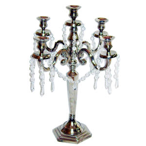 Elegant Metal Candelabra 5 <b>Candle</b> for Wedding Centerpieces and Home Decoration Silver Decorative Metal Handmade Candelabra - Product Image 3