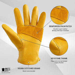 OEM Cowhide Protective Gloves <b>for</b> <b>Garden</b>/Logging/Construction/Truck Driving Puncture Resistant Gloves Latex Protective Gloves - Product Image 2