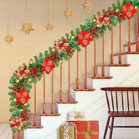 2,7m Grüne Weihnachts-LED-Girlande PVC Künstlicher Weihnachtsbaum Banner & Kranz Dekorativ für Feiertagsheim-Dekoration