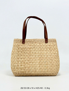 กระเป๋าหญ้าทะเลสไตล์วินเทจกระเป๋าทอจากธรรมชาติเวียดนามกระเป๋าหญ้าทะเลสไตล์วินเทจเหมาะสำหรับการเดินทางไปกลางวันหรือปิกนิกแบบลำลอง - Product Image 5