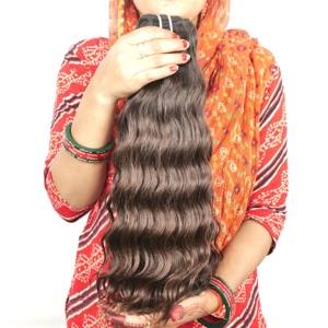 ผมต่อแบบ Remy สำหรับต่อผมธรรมชาติแบบ100% อินเดียเรียงเป็นลอนแบบหลวมสีดำ - Product Image 1