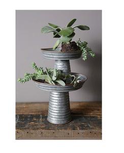 Support de Jardinière à Plusieurs Niveaux en Métal Galvanisé Vintage, Rustique, pour Plantes d'Intérieur et d'Extérieur, Vente en Gros - Product Image 1