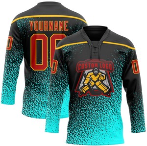 Jersey de Hockey sobre Hielo con Cuello de Encaje, Nombre del Equipo Personalizado, Números, Impresión Digital, 100% Poliéster, Antibacteriano, Secado Rápido, Servicio OEM, Venta al por Mayor - Product Image 6