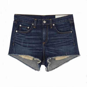 Venta al por mayor Nueva Moda Estilo Casual Desgastado Skinny Ripped Blue Jean Short Mujer Pantalones cortos de algodón de mezclilla - Product Image 6