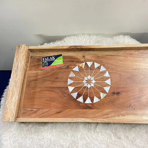 Bandeja de chocolate con plato de madera de nácar, vajilla decorativa para presentación de Iftar de Ramadán, vajilla elegante - Product Image 1