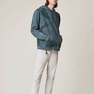 เสื้อฮู้ดดี้ผ้าฟลีซทรงปกติ ย้อมสีพื้น ปักลาย ล้างสีแบบ Acid Wash สำหรับผู้ชาย ผ้าฝ้าย 100% ทรงหลวม ไหล่ตก สำหรับฤดูหนาว รุ่นใหม่ - Product Image 4