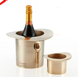 2025 Handmade Set of 2 Gold Plated Champagne <b>Bottle</b> Ice Bucket Large <b>Wine</b> Cooler - Product Image 4