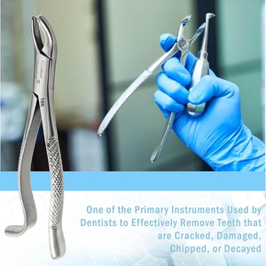 Forceps d'extraction dentaire manuel professionnel avec acier inoxydable de haute qualité, poignée ergonomique, certifié CE, instrument de classe I - Product Image 3