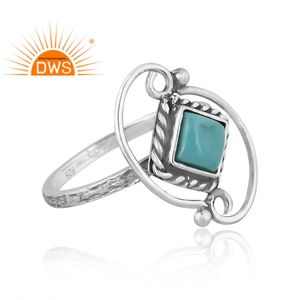 Best Selling <b>Oxidized</b> Sterling Silver Natural Arizona Turquoise Gemstone Statement Ring Custom Jewelry Manufacturer - Product Image 3