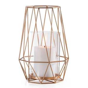 Vela votiva de alambre de cobre para decoración interior, soporte de luz en T de cristal de alta calidad, decoración de color fresco, diseño de temática nocturna - Product Image 2