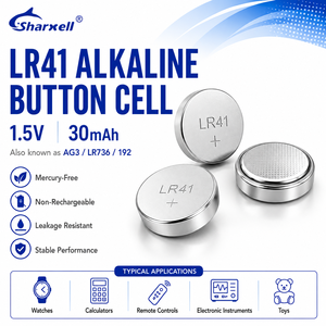 แบตเตอรี่กระดุมอัลคาไลน์ Sharxell LR41 AG3 <span class=keywords><strong>LR736</strong></span> 192 1.5V 30mAh ปราศจากสารปรอท สำหรับอุตสาหกรรม บรรจุภัณฑ์แบบขายส่ง - Product Image 6