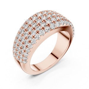 Wide <b>Domed</b> Pave Band Moissanite <b>Ring</b> 925 Sterling Silver Bridal Fine Jewelry Wholesale Eternity Stacking - Product Image 1