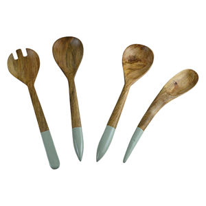 Ustensiles de cuisine Cuillères de cuisine Design en bois pour la décoration de table Décor de restaurant et d'hôtel Design naturel Couverts Finition peinte - Product Image 1