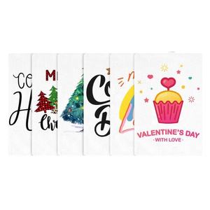 Brodé Meilleure Vente Solide Plaine Coeur Bio Filé Coton Tissé Séchage Rapide Nettoyage Extra Absorbant Cuisine Serviettes De Golf - Product Image 4