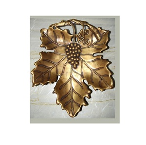 Top Quality Stainless <b>Steel</b> <b>Bowl</b> with Brass Leaf and Stem Shaped <b>Bowl</b> Stand Round Shape Top Selling Product - Product Image 3