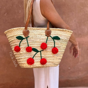 Bolso de Hombro de Paja de Bambú Hecho a Mano, Moderno, Bohemio, Unisex, Ligero, Duradero, con Patrón Geométrico de Flores Abiertas, Forma Regular - Product Image 3
