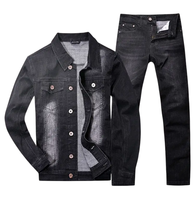 Combinaison en jean vintage pour homme personnalisée avec broderie, rivets, motif uni, respirante, 100% coton, détails boutonnés pour l'hiver/le printemps