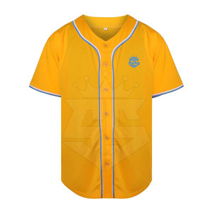 เสื้อเจอร์ซีย์เบสบอลแบบติดกระดุมเสื้อเจอร์ซีย์เบสบอลสีทึบ - Product Image 2