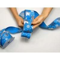 Snowflake Christmas <b>Wired</b> <b>Ribbon</b> for Festive Decorations - Product Image 2
