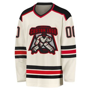 Maillot de hockey sur glace de haute qualité, coupe ajustée, logo personnalisé, 100% polyester, antibactérien, service OEM, maillot de hockey sur glace personnalisé - Product Image 1