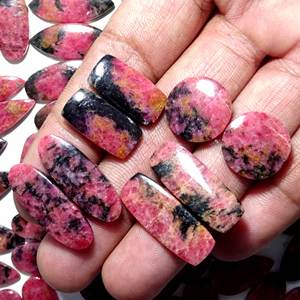 Paire de Rhodonite Naturelle Dernier Design Pierre Naturelle Vente en Gros Cabochon Paire de Pierres Précieuses en Vrac pour la Fabrication de Bijoux - Product Image 5