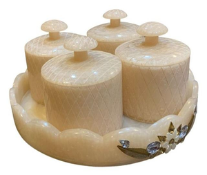 ถาดเรซิ่นสวยงามพร้อมชุดโหลลายผลไม้ เหมาะสำหรับเป็นเครื่องใช้บนโต๊ะอาหาร ตกแต่งห้องครัว และเป็นของขวัญสุดเก๋ - Product Image 4