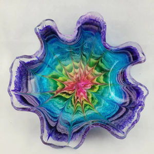 Bol en résine artisanal moderne et artistique avec motif, de qualité alimentaire, décoration de luxe pour la maison, surface intérieure lisse, faible coût - Product Image 1