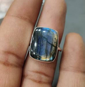 925 Sterling Silver Handmade Gemstone Labradorite Spinner Ring 925 Solid Stone Wedding Gift Best Quality Jewelry Promise Ring - Product Image 2