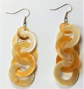 Nouveau Design corne de vache corne de buffle boucles d'oreilles goutte Vintage fête femmes élégant bijoux faits à la main avec perle personnalisable sculpté à la main - Product Image 2