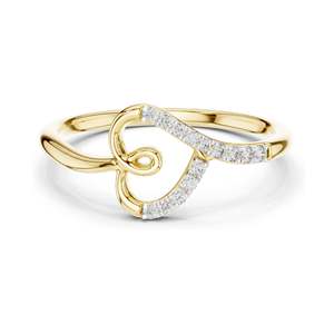 Anillo de Diamante Cultivado en Laboratorio de 0.081 CT para Mujer con Diseño en Espiral, Claridad VVS-VS EF, Oro de 18KT, 14KT, 10KT y Plata 925, Color Rosa - Product Image 1