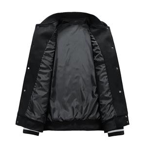 เสื้อแจ็คเก็ตวินด์เบรกเกอร์เบสบอลคุณภาพสูงแบบสั่งทำพิเศษสำหรับทุกเพศ สไตล์วินเทจสำหรับฤดูหนาว คอตั้ง โลโก้ด้านหน้า บุขนแกะให้ความอบอุ่นและระบายอากาศได้ดี - Product Image 4