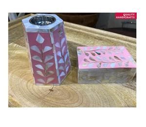 Juego de Regalo Árabe para Ramadán, Artesanía, Bandeja de Madera de Calidad, Incrustaciones de Madreperla, Quemador de Incienso Religioso con Rosa Mubkhar Bakhoor - Product Image 1