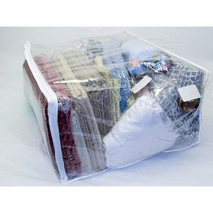 Set of 5 Clear <b>Vinyl</b> Zippered Storage Bags 25x21x11 Inch Plastic Storage Bins & <b>Boxes</b> - Product Image 4