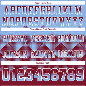 Maillot de football américain de haute qualité avec un élégant dégradé bleu clair et marron, logo personnalisé, manches courtes - Forme carrée - Product Image 3