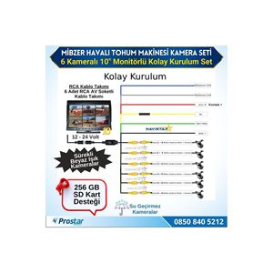Monitor da 10 pollici per seminatrice a 6 telecamere con supporto per la registrazione a sei divisioni 256 scheda SD GB