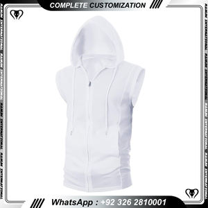 Débardeur à capuche sans manches pour hommes Sweats à capuche personnalisés de haute qualité pour hommes - Product Image 3