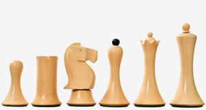 Juego de Ajedrez de Diseño Soviético Moderno de Lujo, Rey de 3.7 Pulgadas en Madera de Boj Ebonizada y Natural al Mejor Precio - Product Image 4