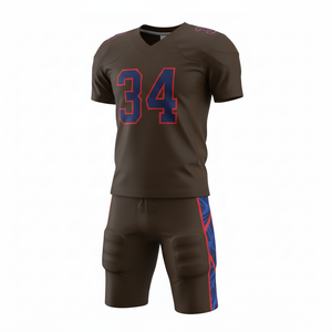 Short de football américain personnalisé 100% polyester sublimé, respirant, uniforme de jeu avec logo frontal, tailles plus grandes disponibles - Product Image 2